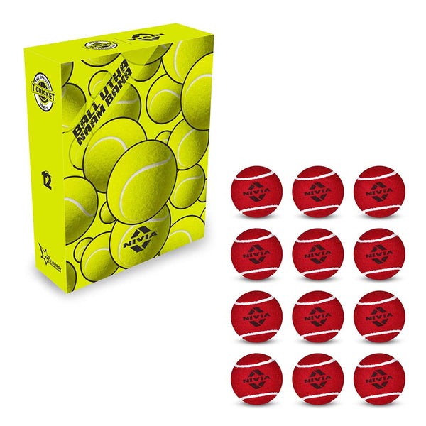 Nivia Heavy Red / Yellow Cricket Tennis Ball