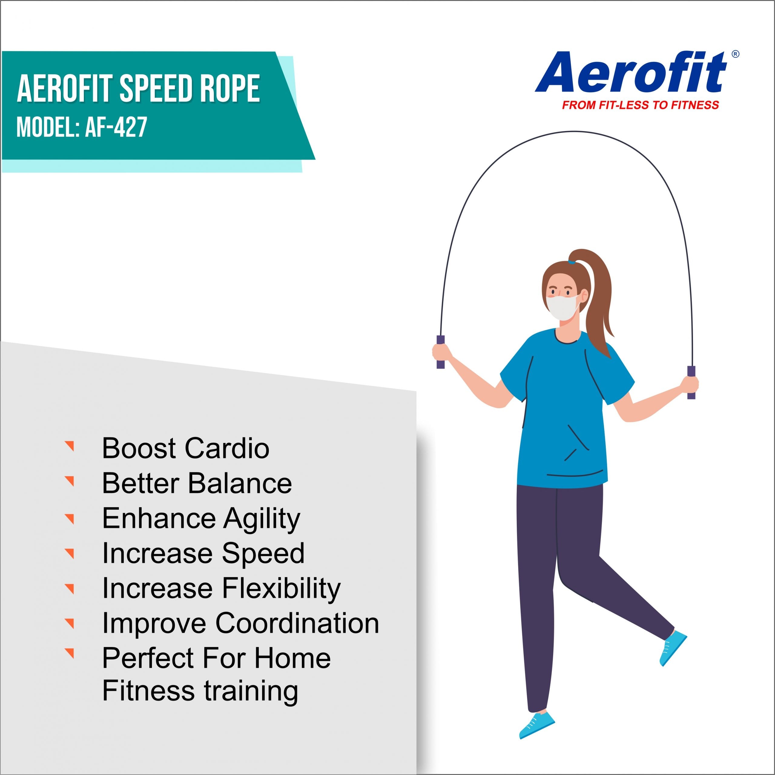 AF-427SJR Speed Jumping Rope – Pink