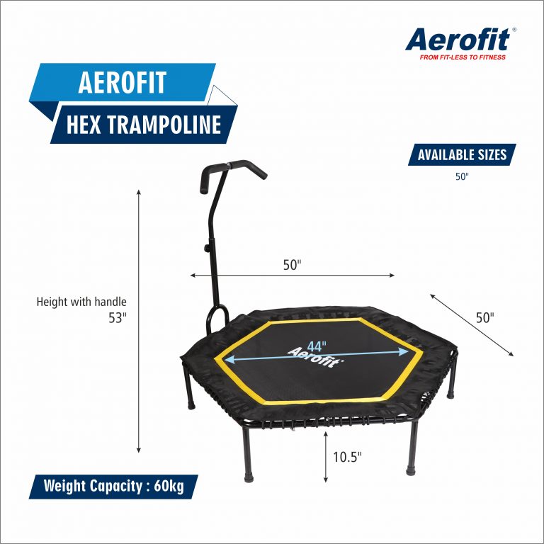 Aerofit Hex Trampoline With Adjustable Handle 50″