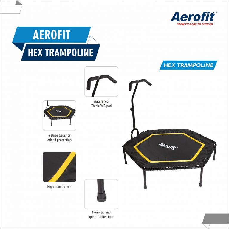 Aerofit Hex Trampoline With Adjustable Handle 50″