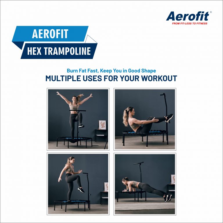 Aerofit Hex Trampoline With Adjustable Handle 50″