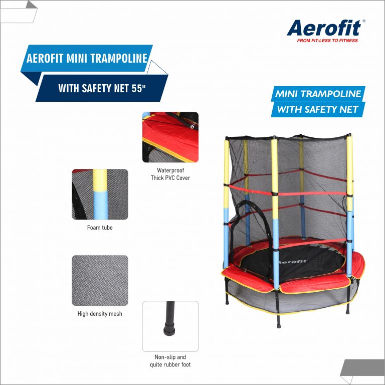 Aerofit Mini Trampoline With Safety Net 55″
