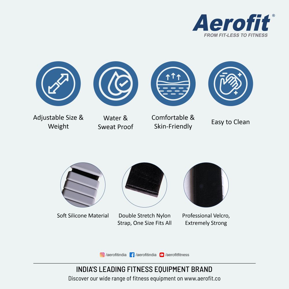 Aerofit Silicone Adjustable Ankle Weights (Pair)