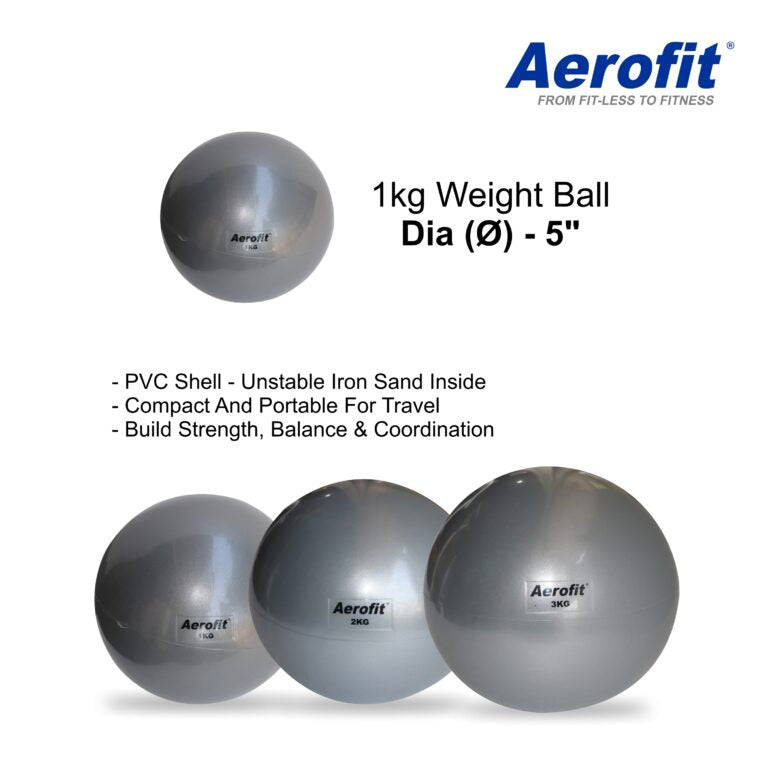 Aerofit Weight Ball 1kg for beginner strength training, coordination, and fitness exercises
