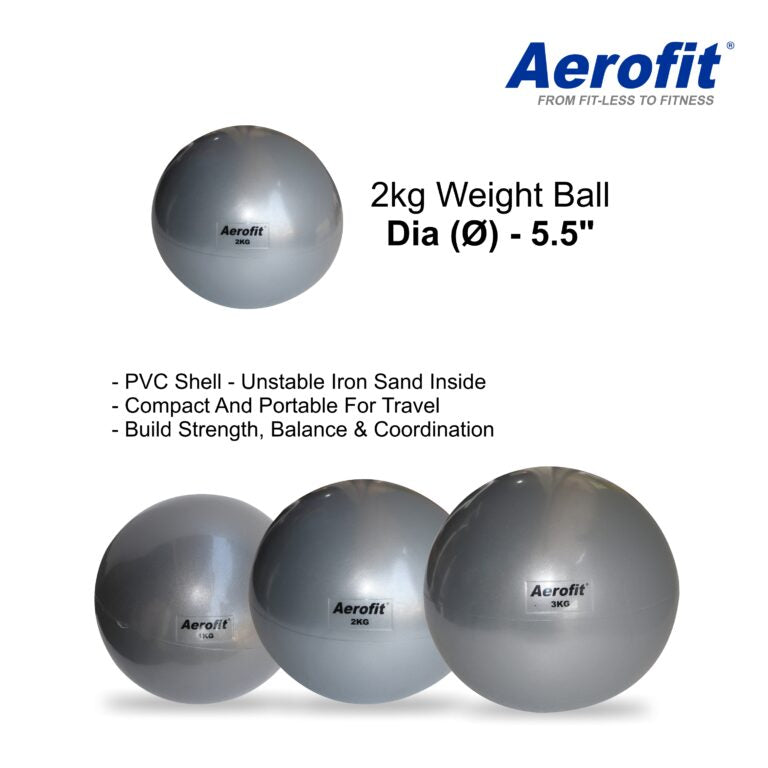 Aerofit Weight Ball 2kg designed for core workouts, balance training, and functional fitness