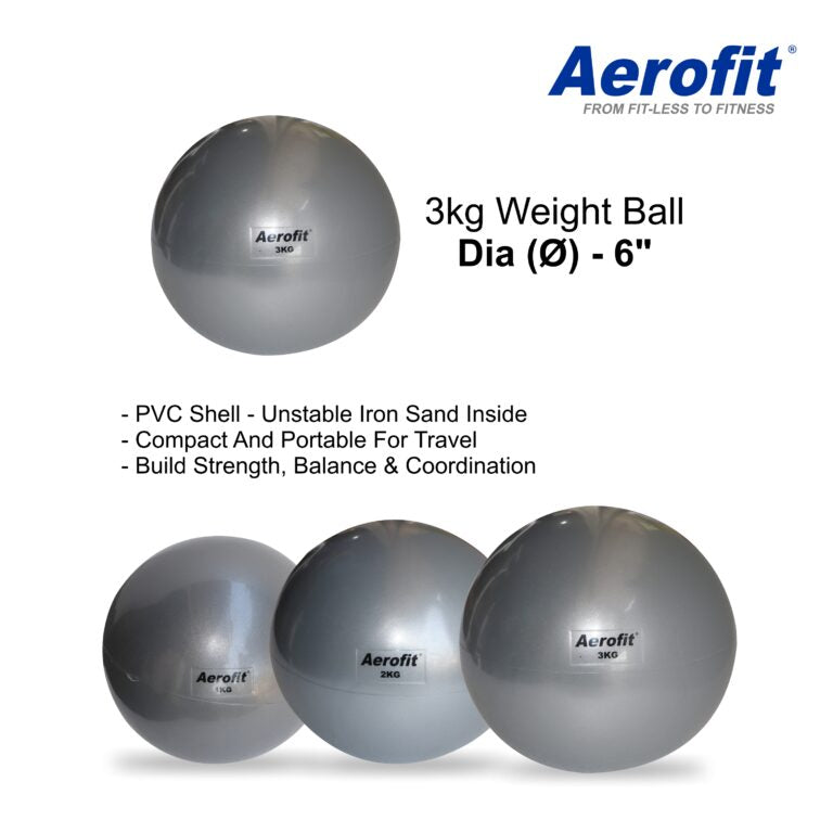 Aerofit Weight Ball 3kg for power training, conditioning, and full-body exercise routines