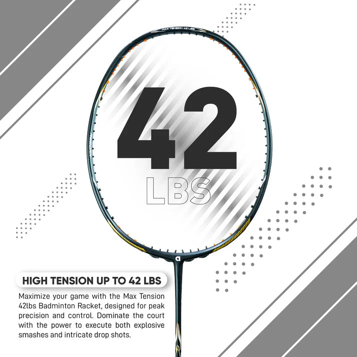 Badminton racket with 42 lbs Apacs Z Ziggler Reborn with 4U head-heavy balance
