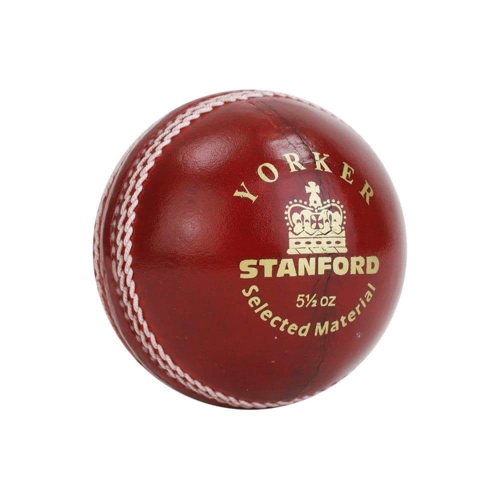 SF Yorker red youth cricket ball, a junior leather ball for matches and nets practice