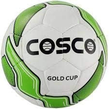 Cosco Gold Cup football size 5 premium PU hand stitched ball front view