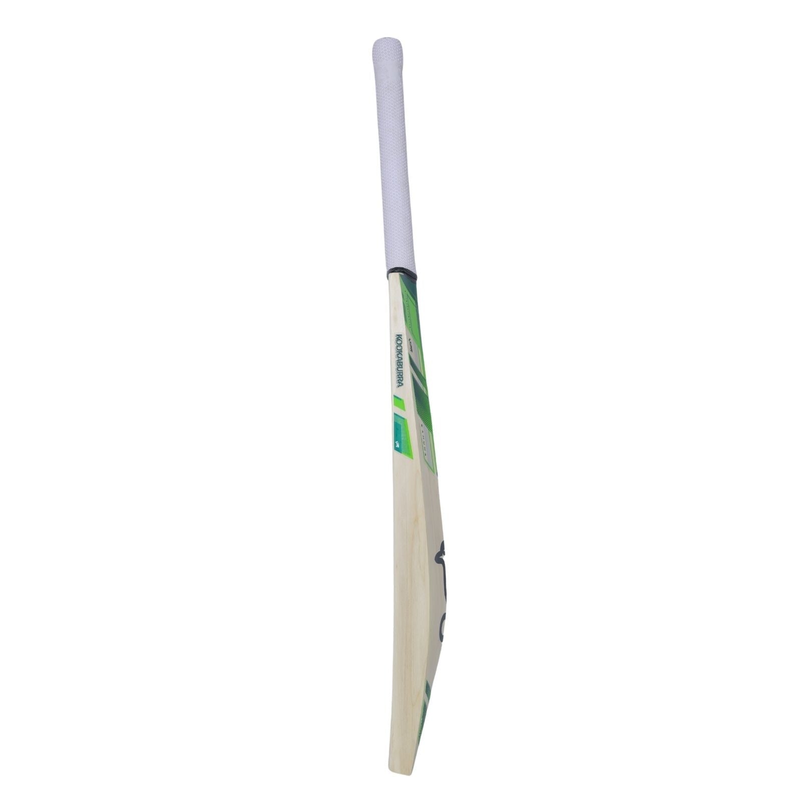 Close-up of the willow grain lines on the Kookaburra Big Kahuna cricket bat