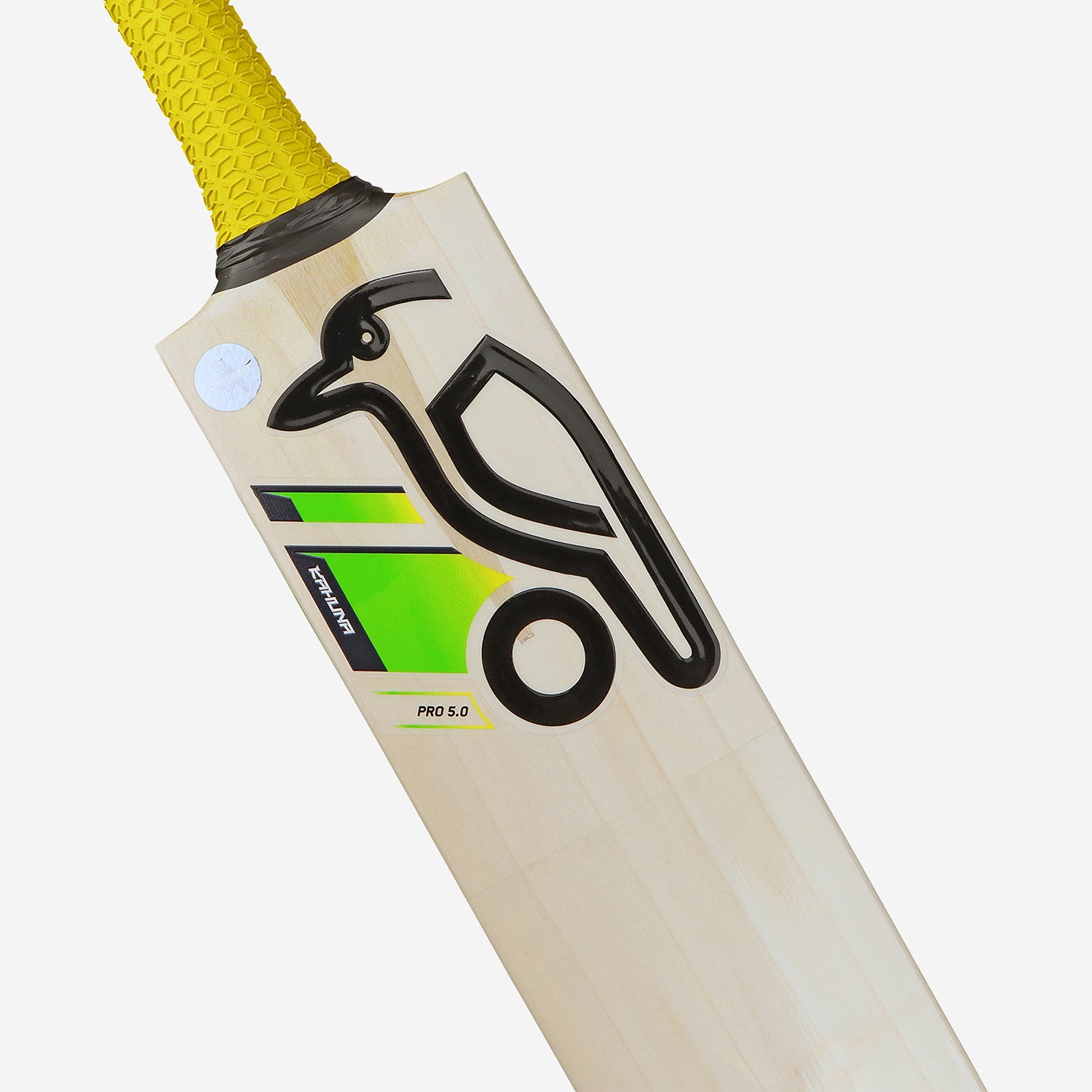 Face detail of the Kookaburra Kahuna Pro 5.0 English willow cricket bat