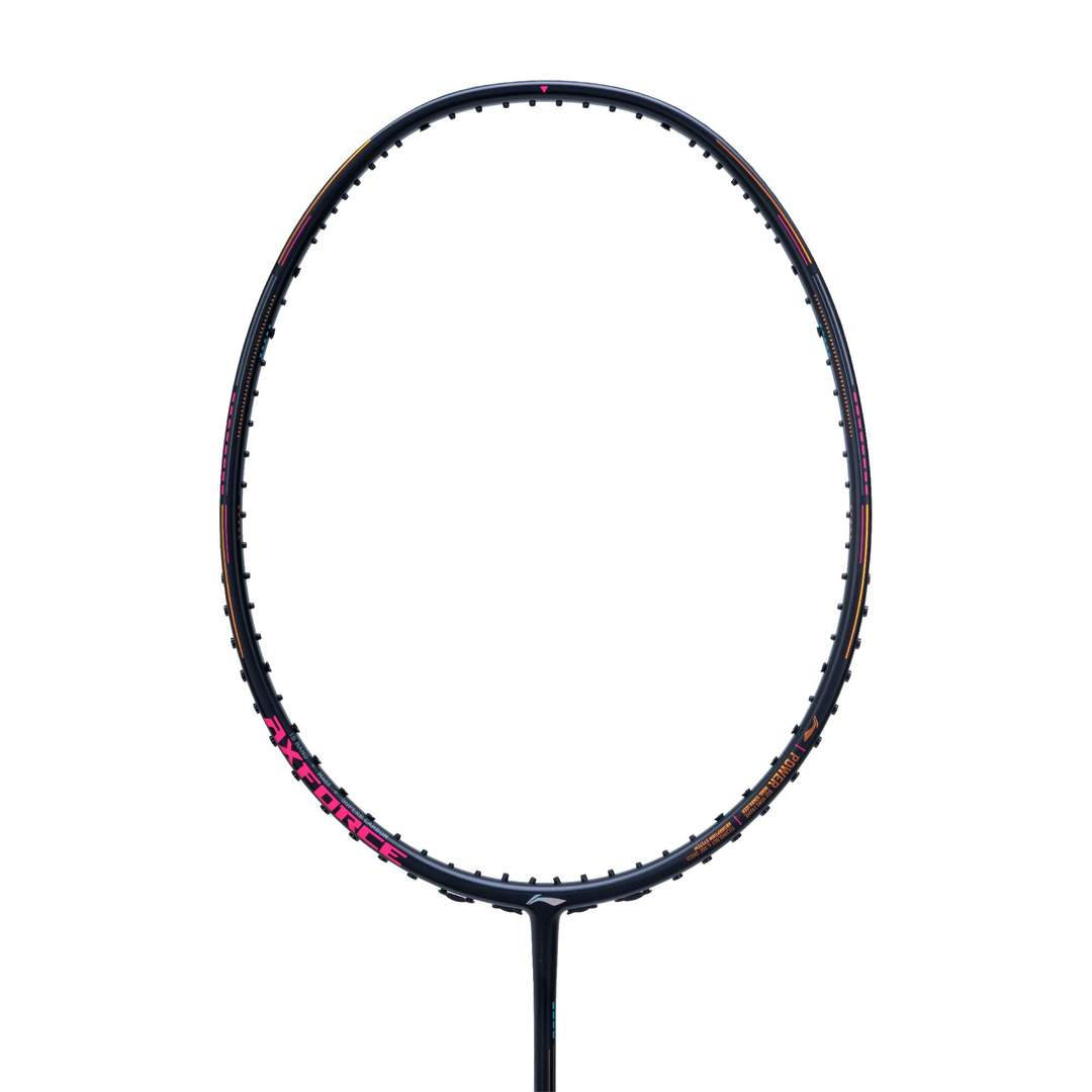 Li-Ning Axforce 80 Badminton Racket with black frame and pink powerful smashes and control