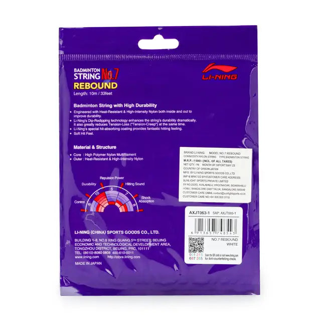 Li-Ning No.7 Rebound Badminton Strings for durable performance
