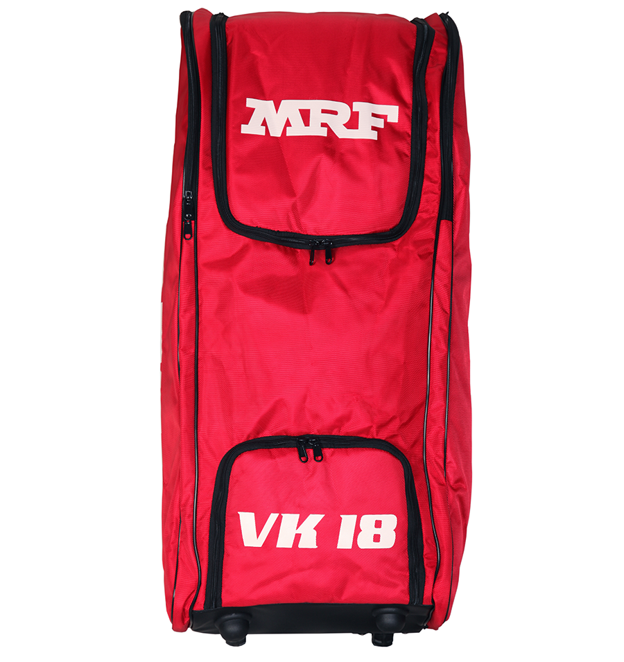 MRF VK18 cricket kit bag with main compartment and carry handles