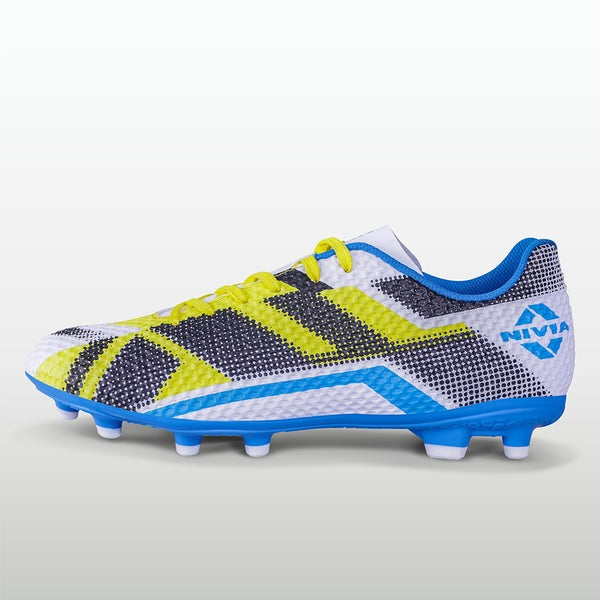 Close-up of the 3D-textured upper on the Nivia Dagger football shoes