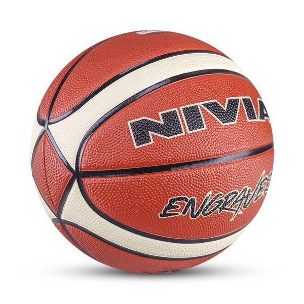 Hand-stitched seams of the Nivia Engraver basketball