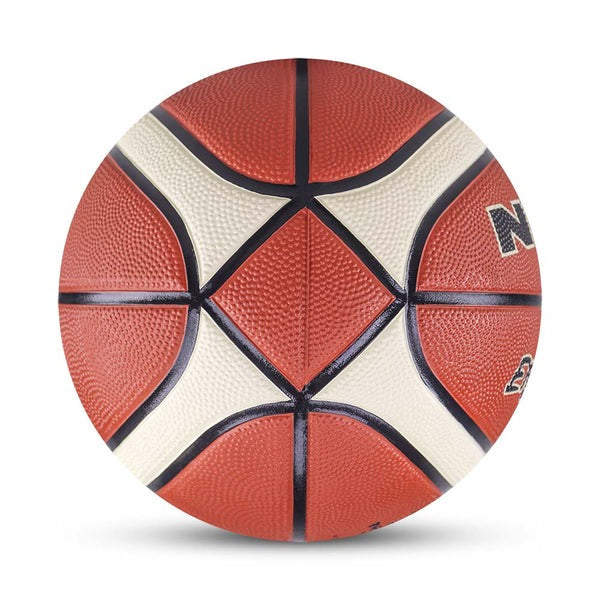 Nivia Engraver basketball on a court, ready for indoor and outdoor play