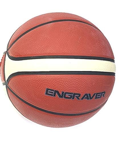 A brown and white Nivia Engraver basketball Nivia Engraver size 5 basketball in brown and off-white colour