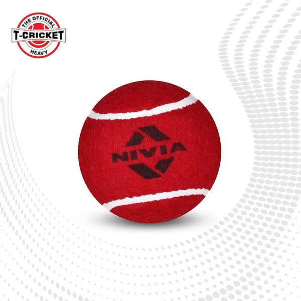 A red Nivia cricket tennis ball Nivia Heavy red and yellow cricket tennis ball