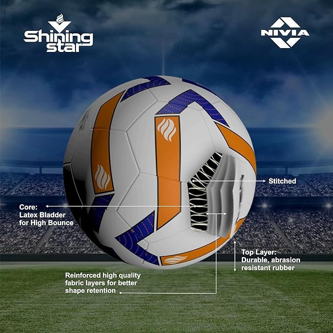 Nivia Super hand stitched football size 5 for schools, training and recreational football matches