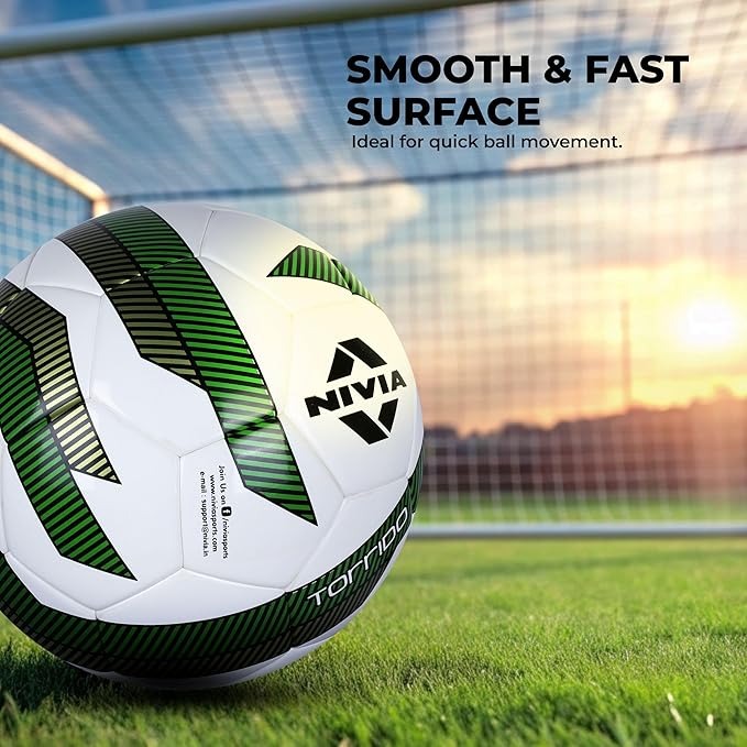Nivia Torrido hand stitched PU football size 5 for professional and turf play