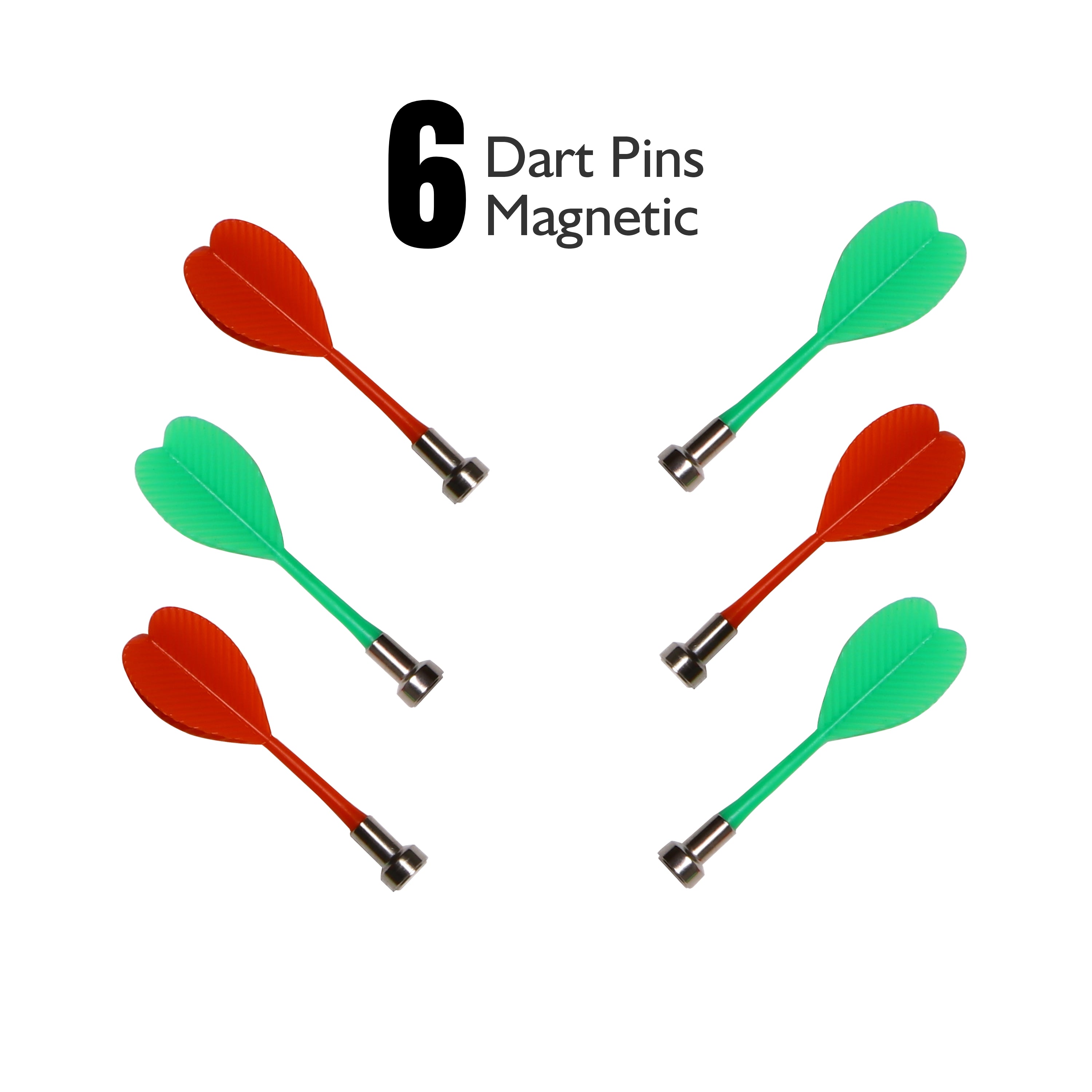 Six magnetic dart pins with red and green colors Safe magnetic dart board for home, school and office recreation rooms