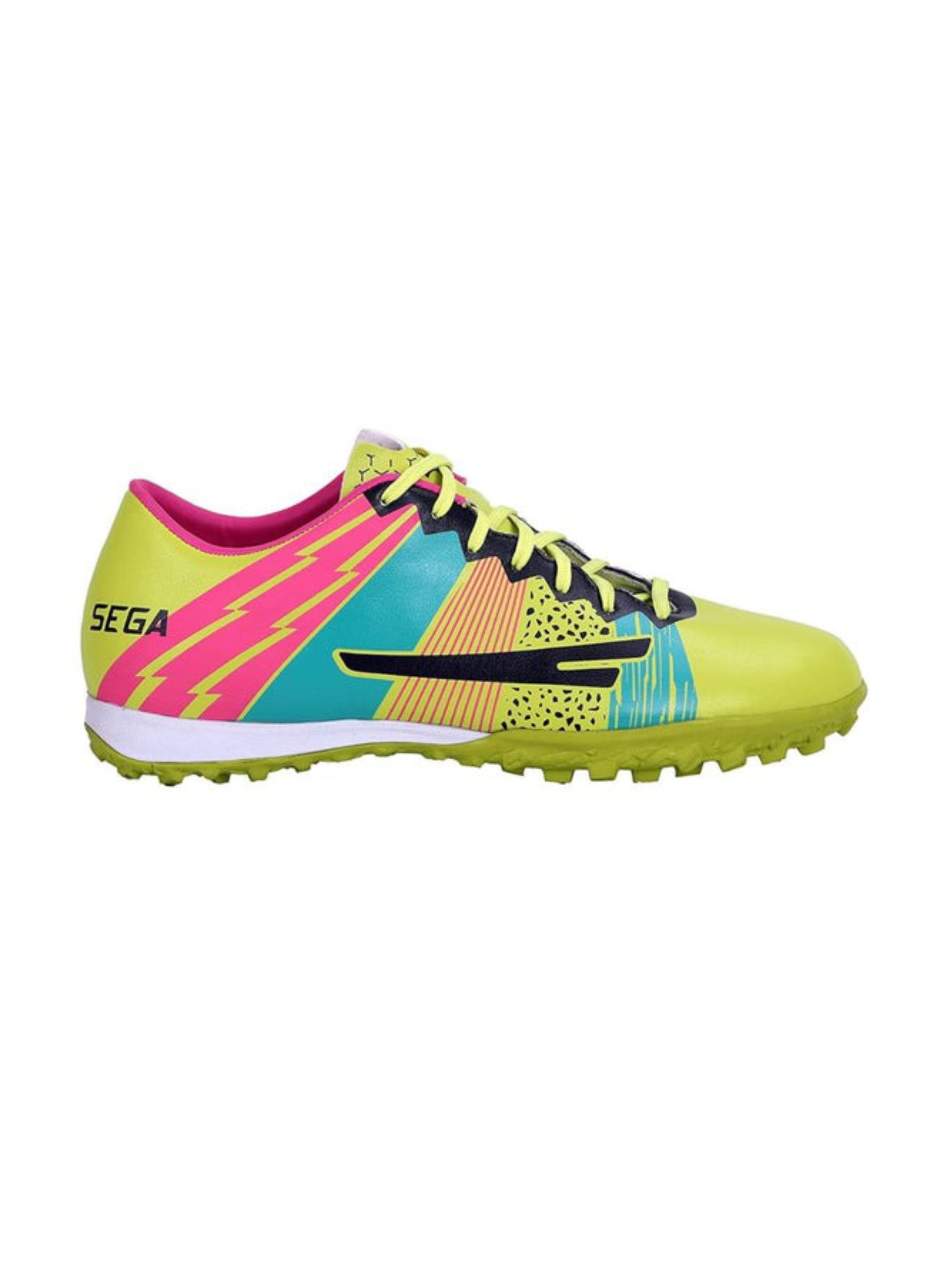 Pair of Sega Pullup football shoes, side view