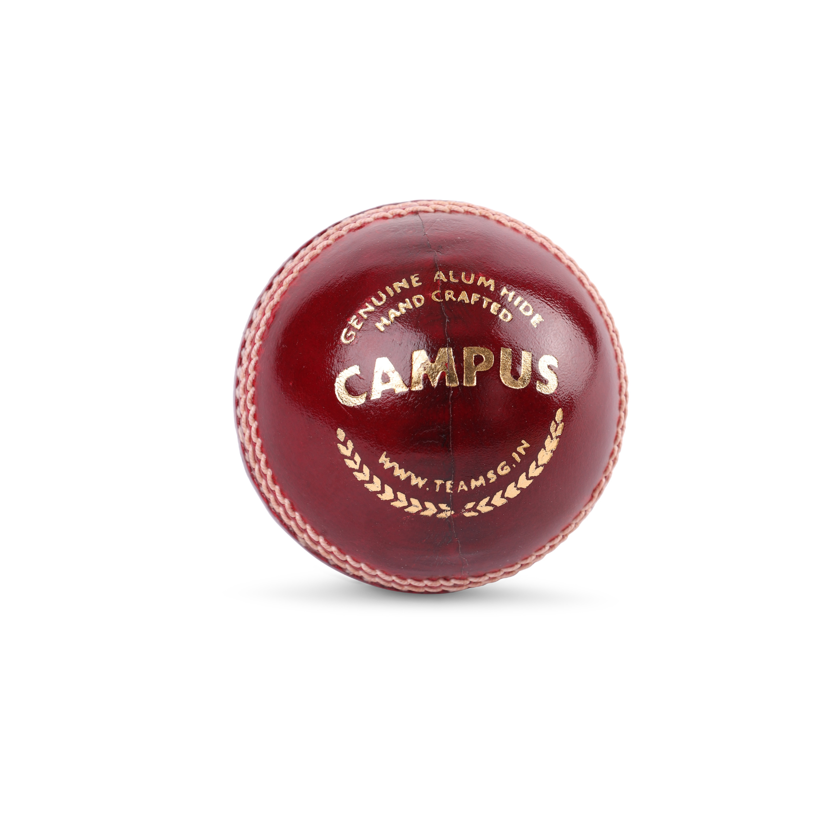 A red leather cricket ball SG Campus Red Cricket Ball for cricket matches and practice