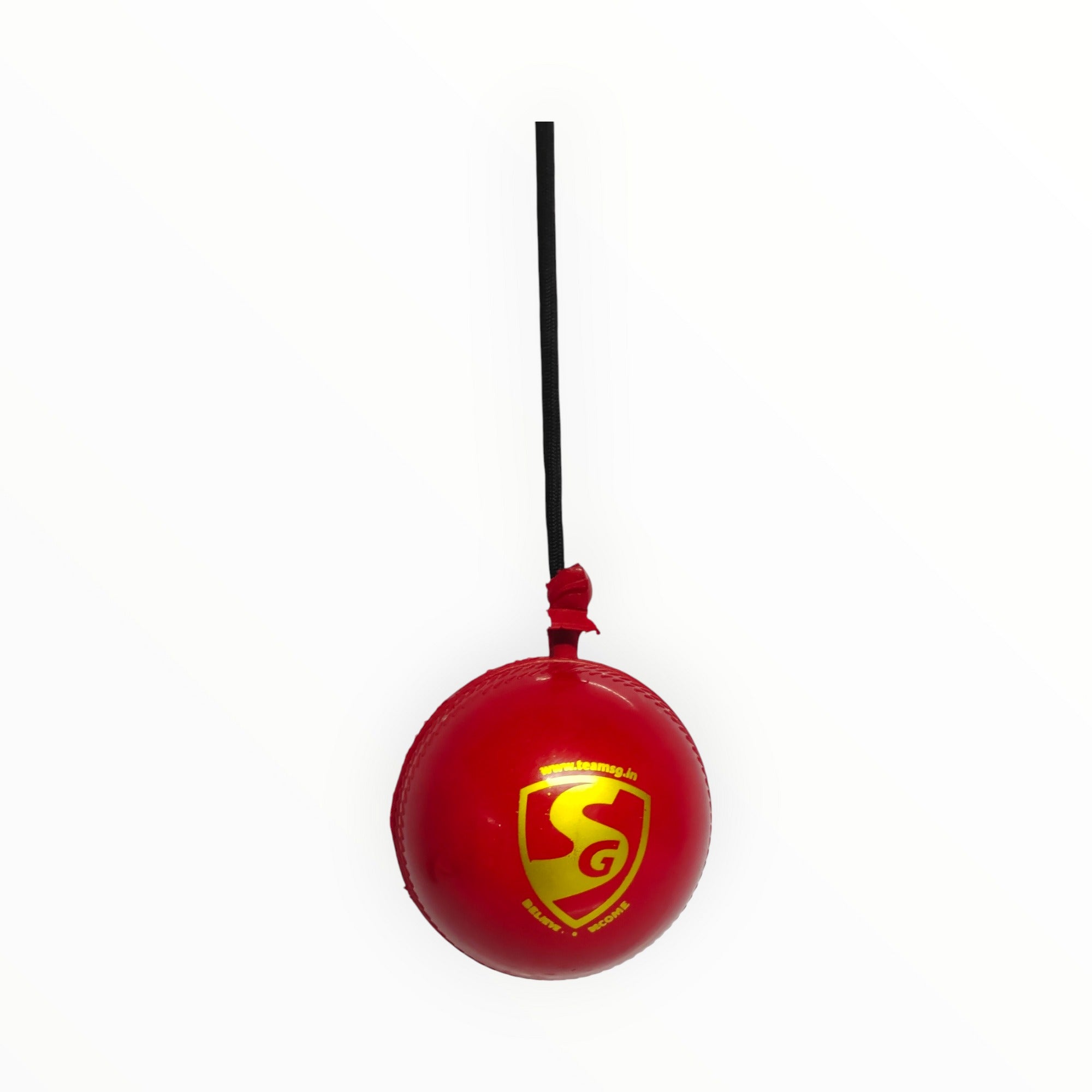 Red ball Cricket iBall with cord by SG for batting practice