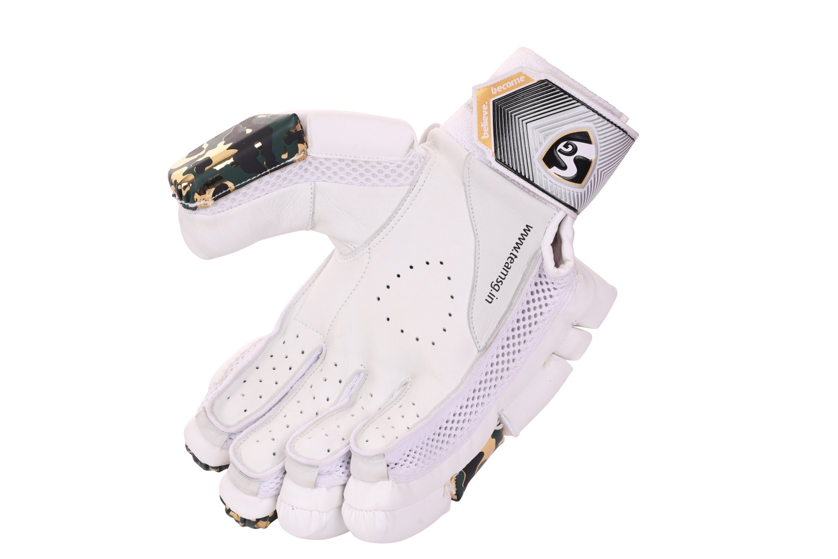 Finger flex detail on the SG HP Lite batting gloves for better control