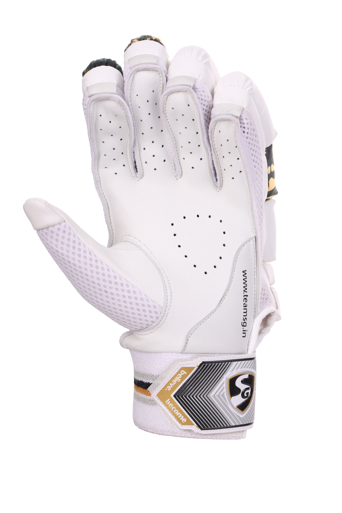 Palm of the SG HP Lite batting gloves built for a secure grip