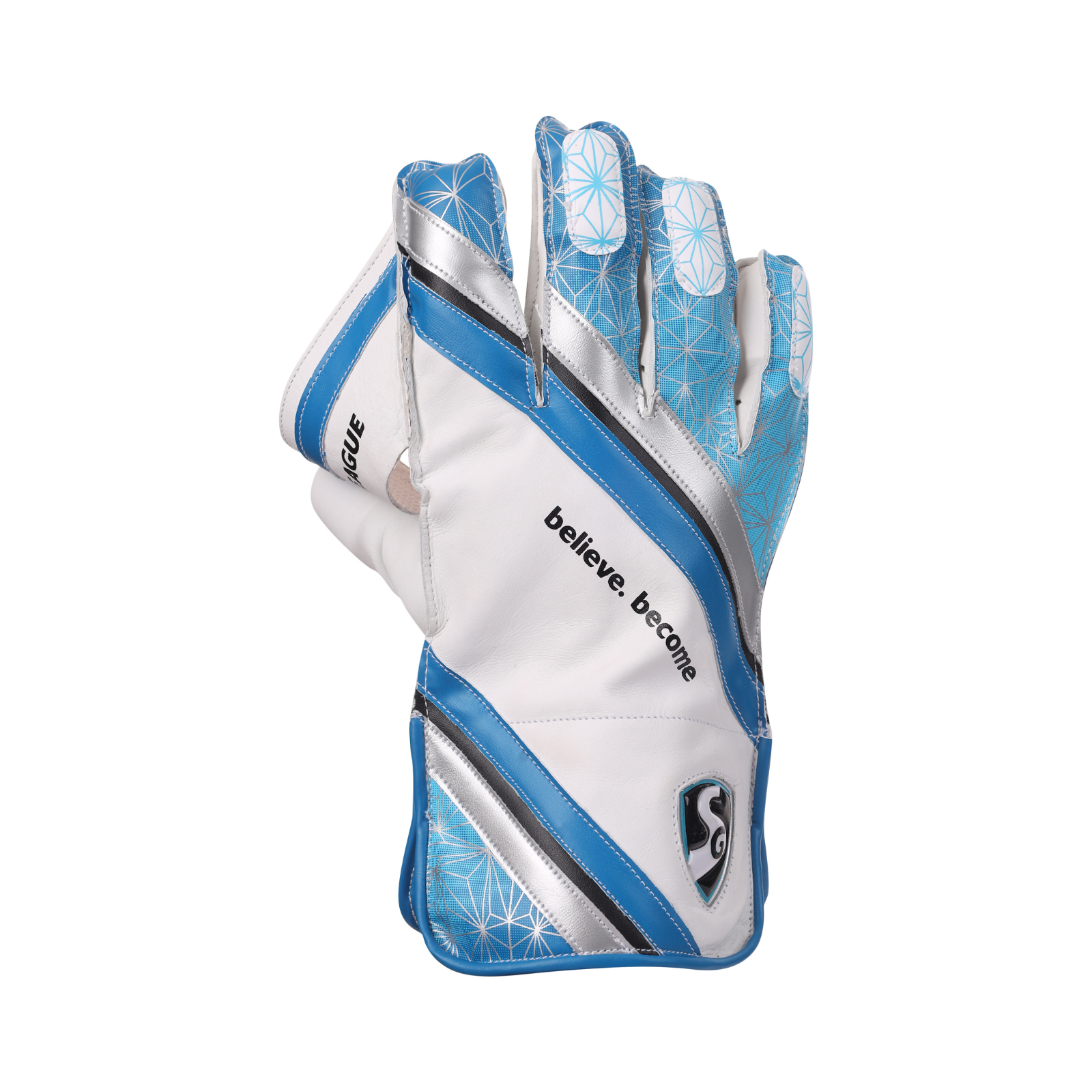 Padded back of the SG League keeping gloves for comfort and durability