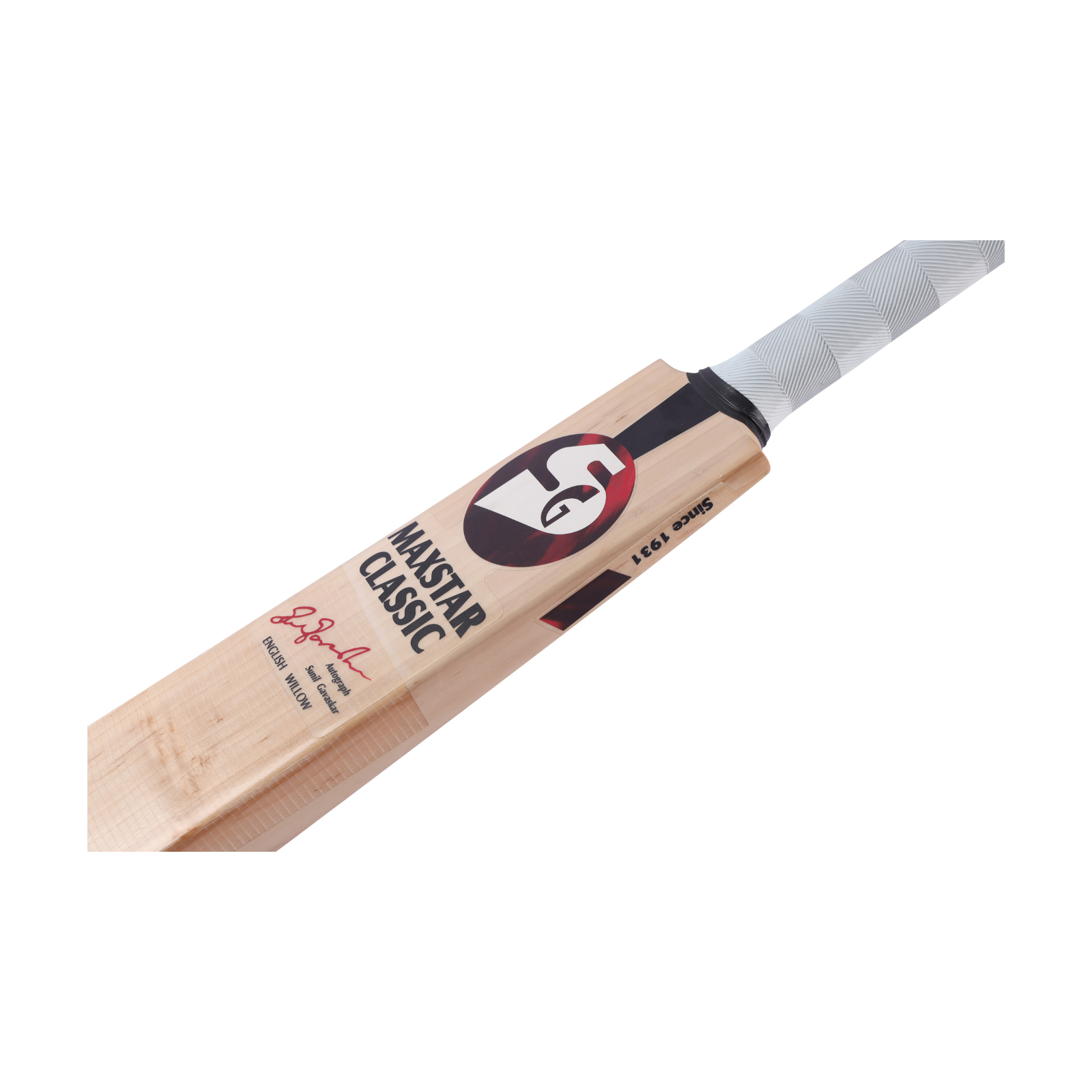 Willow face and grain pattern on the SG Maxstar Classic cricket bat