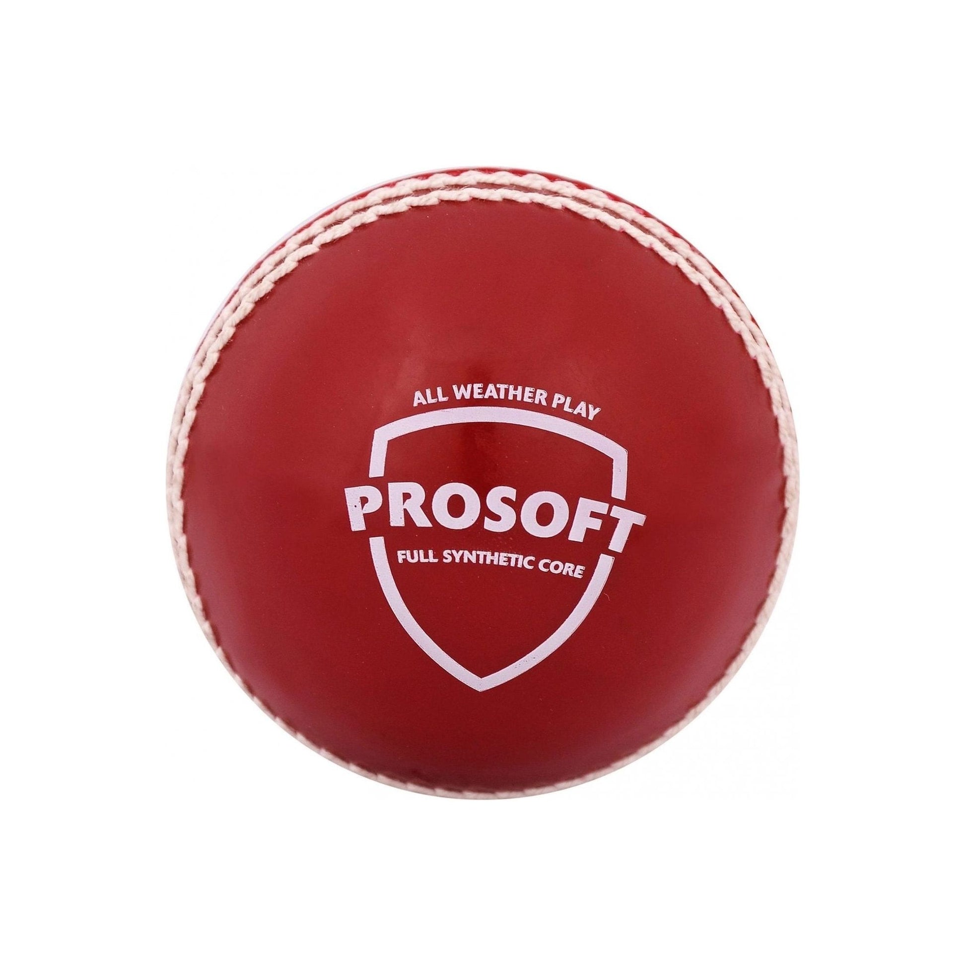 A red SG Prosoft cricket ball SG Prosoft cricket ball for practice and game sessions