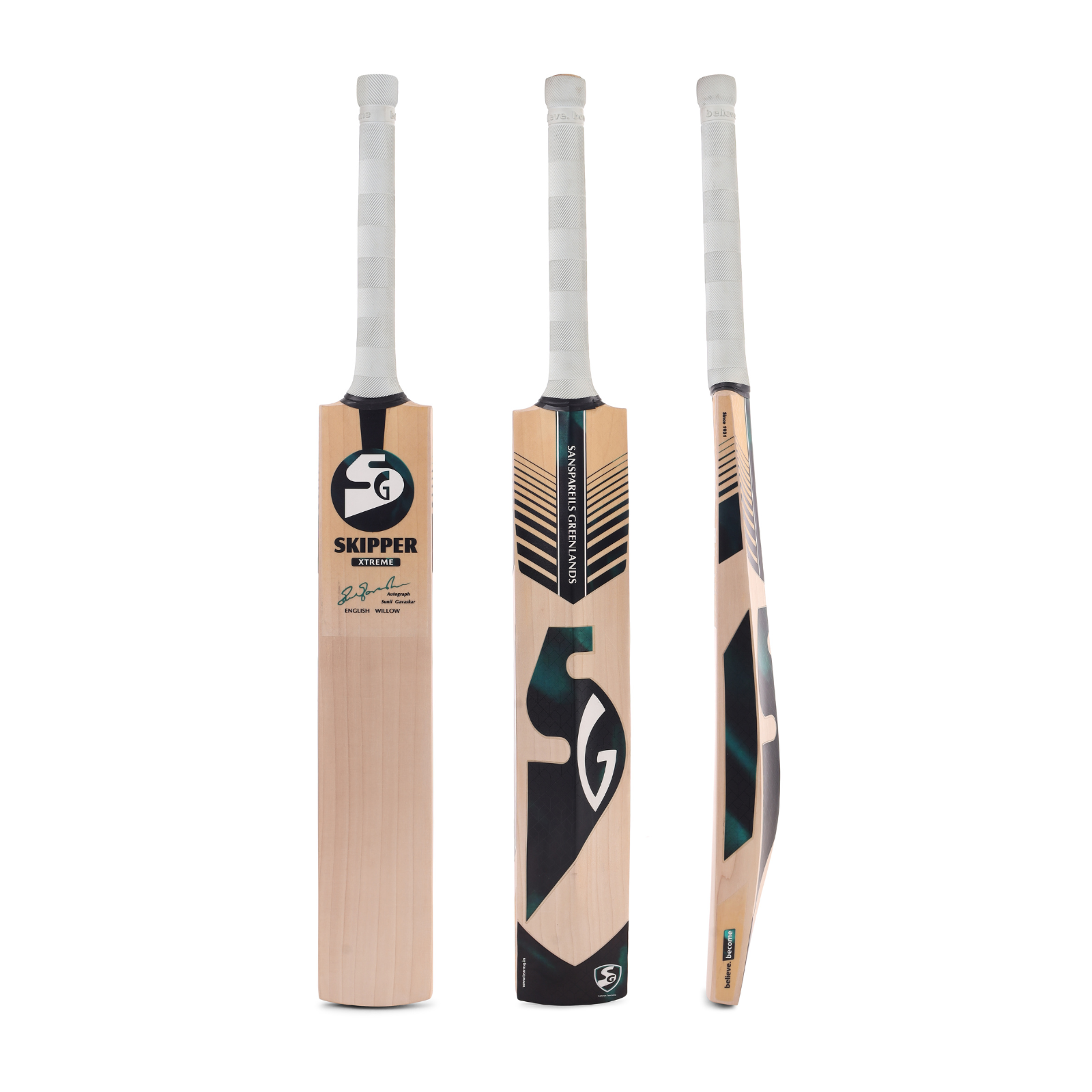 Willow face and grain lines on the SG Skipper Xtreme cricket bat