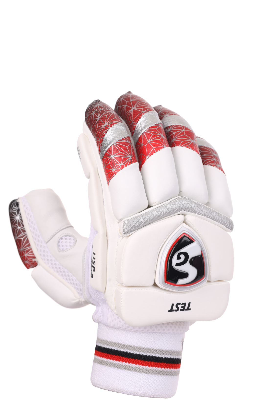 Wrist strap and cuff fit of the SG Test batting gloves