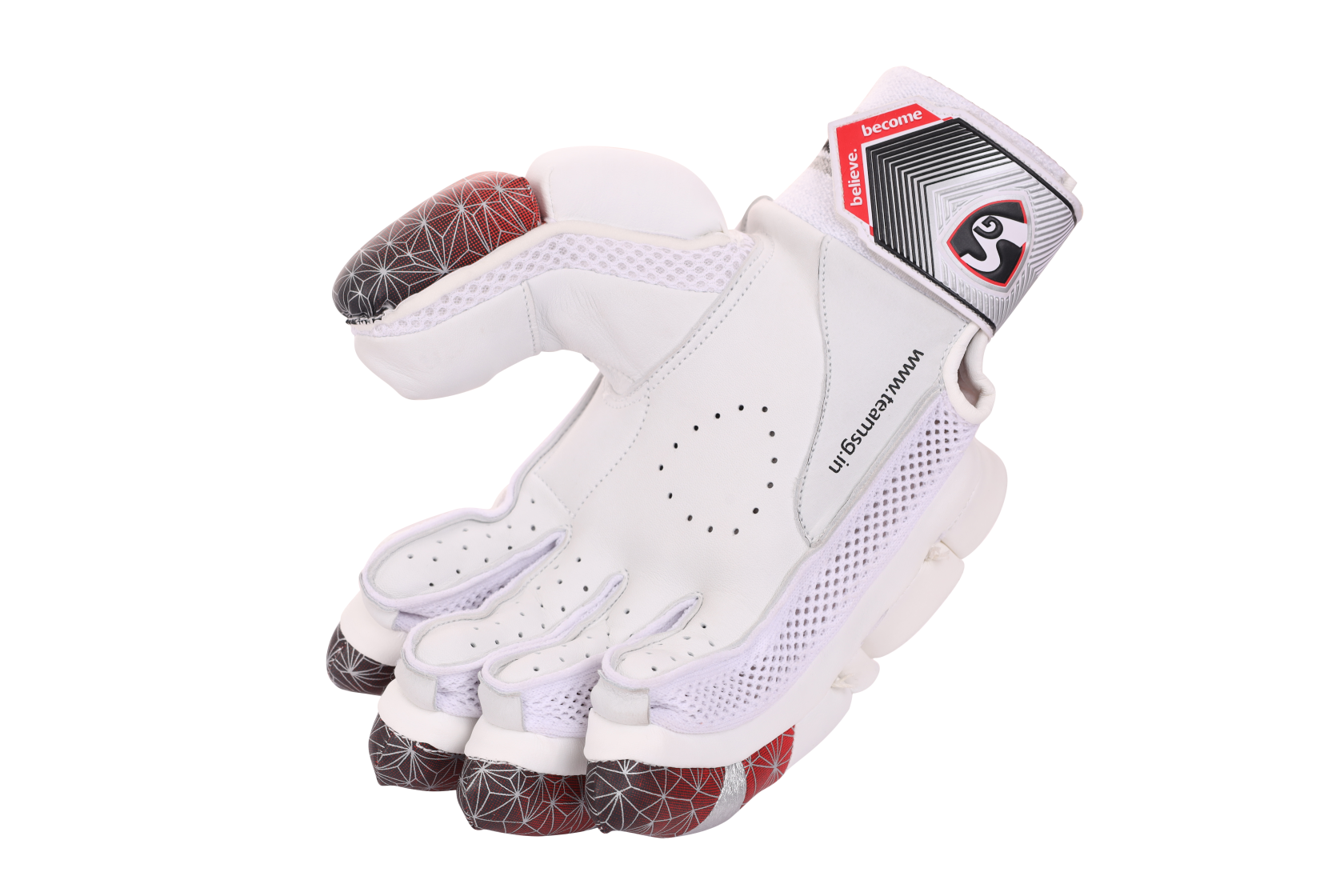 Palm side of the SG Test cricket gloves with a strong grip surface