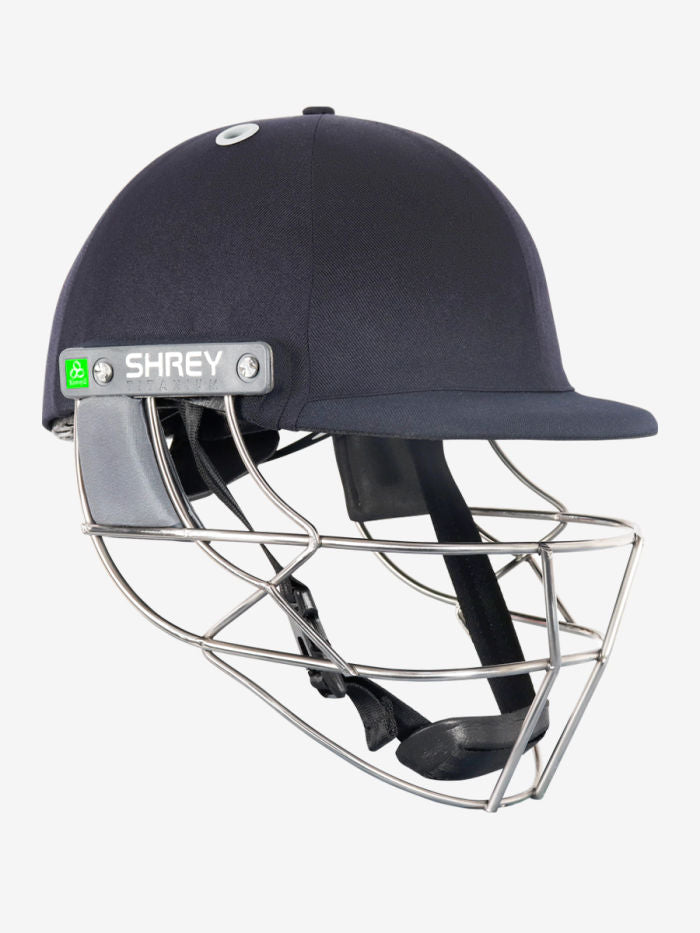 Shrey Koroyd titanium cricket helmet with titanium grille, front view