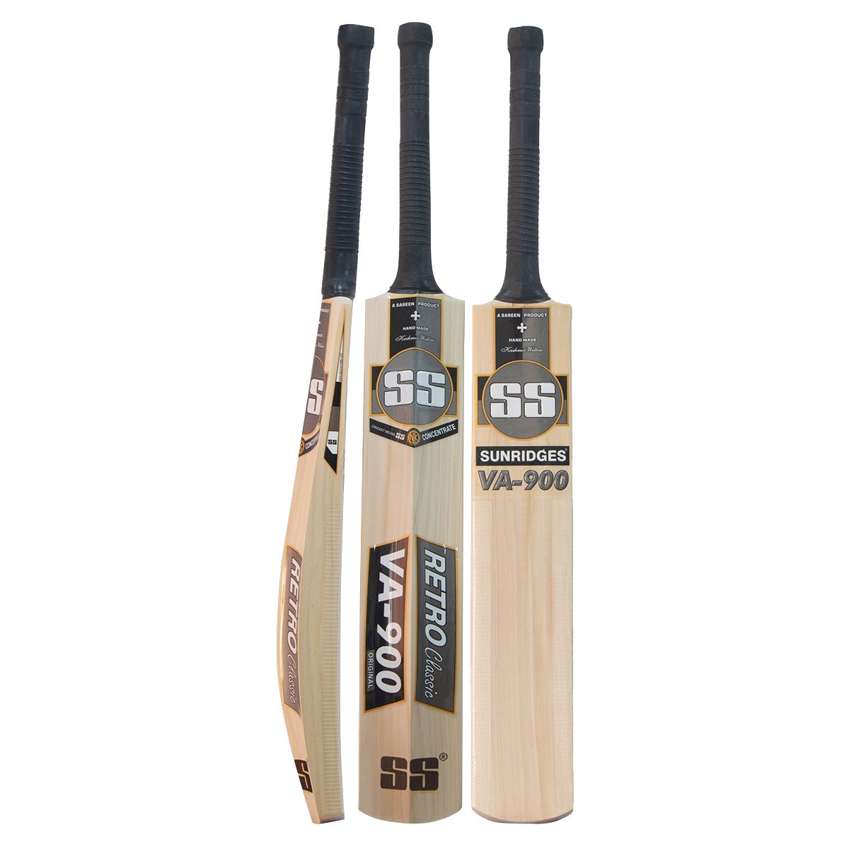 Handle and grip detail of the SS VA 900 Ruby Kashmir willow bat
