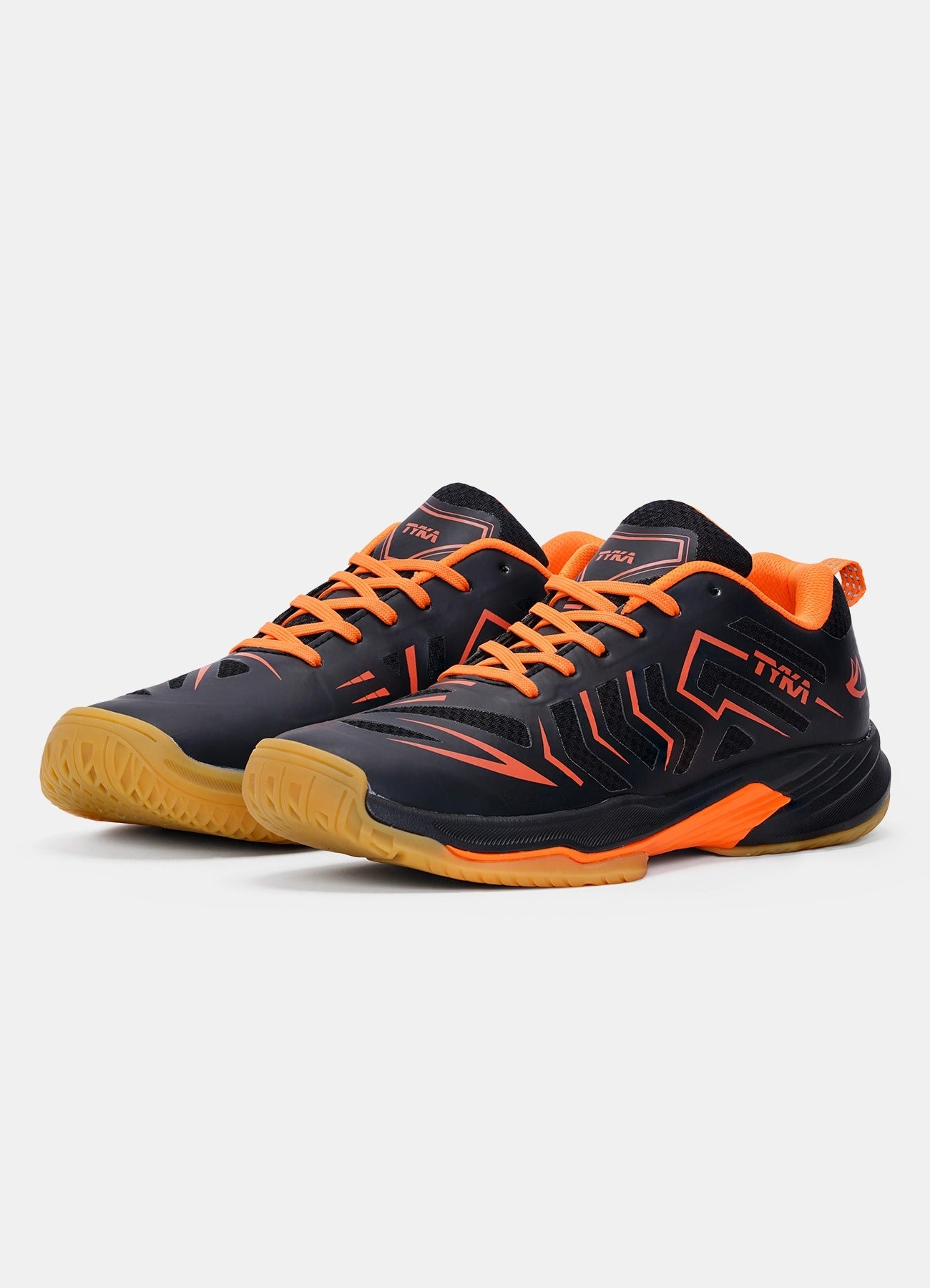 Black and orange sports shoes Tyka Court Lite lightweight sports shoes for everyday wear