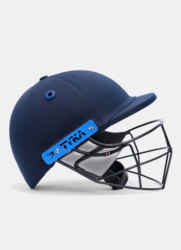 Chin strap and fastening on the Tyka Force Match cricket helmet