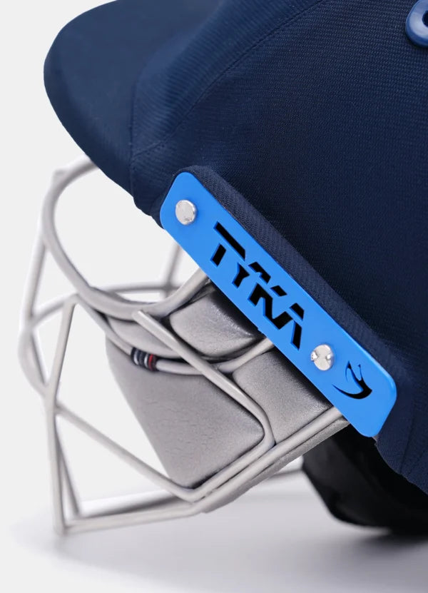 Close-up of the stainless steel visor bars on the Tyka Force helmet