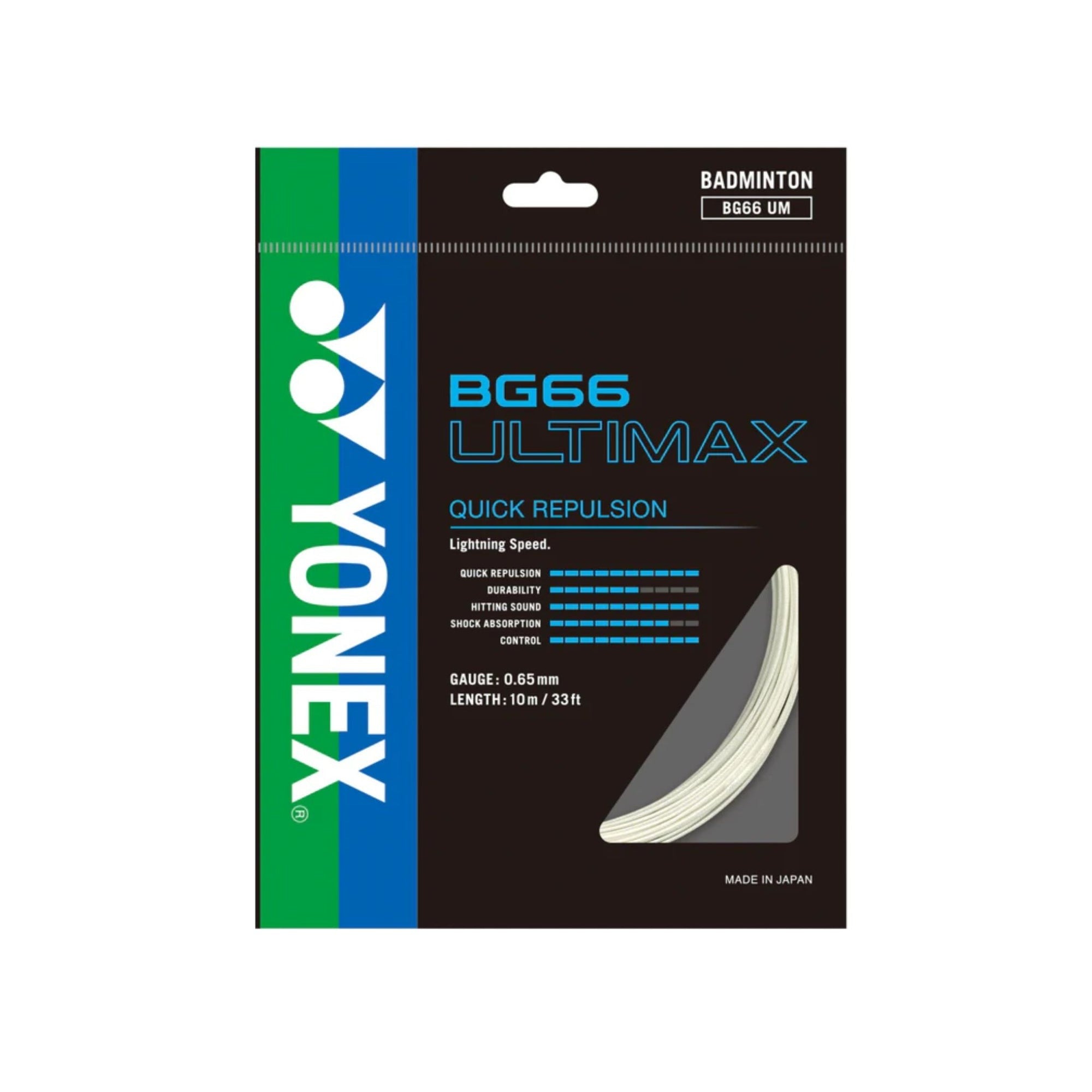 Yonex badminton racket strings BG 66 Ultimax 0.65mm gauge