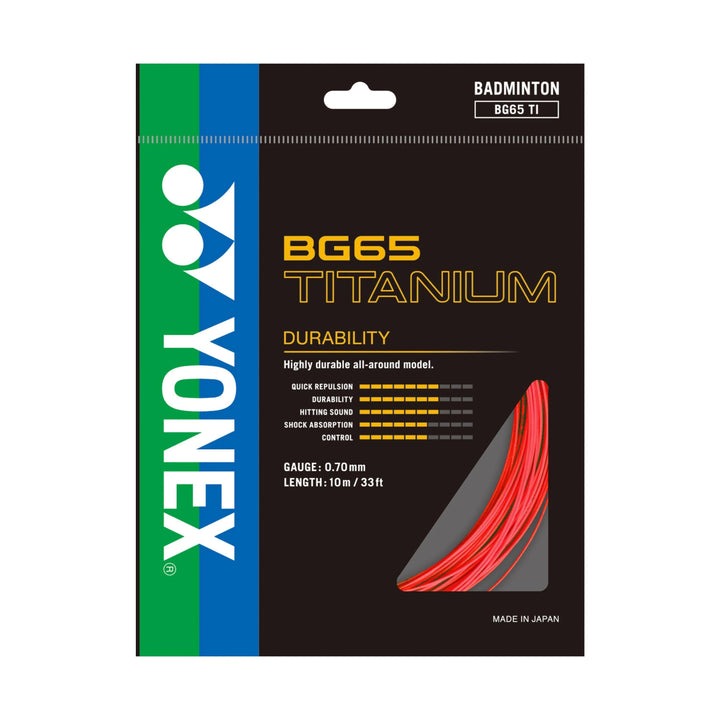 Yonex badminton strings BG 65 Titanium with crisp sound performance