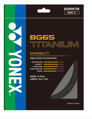 Yonex BG 65 Titanium badminton strings with strong repulsion