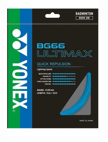 Yonex BG 66 Ultimax badminton strings with crisp sound and precision
