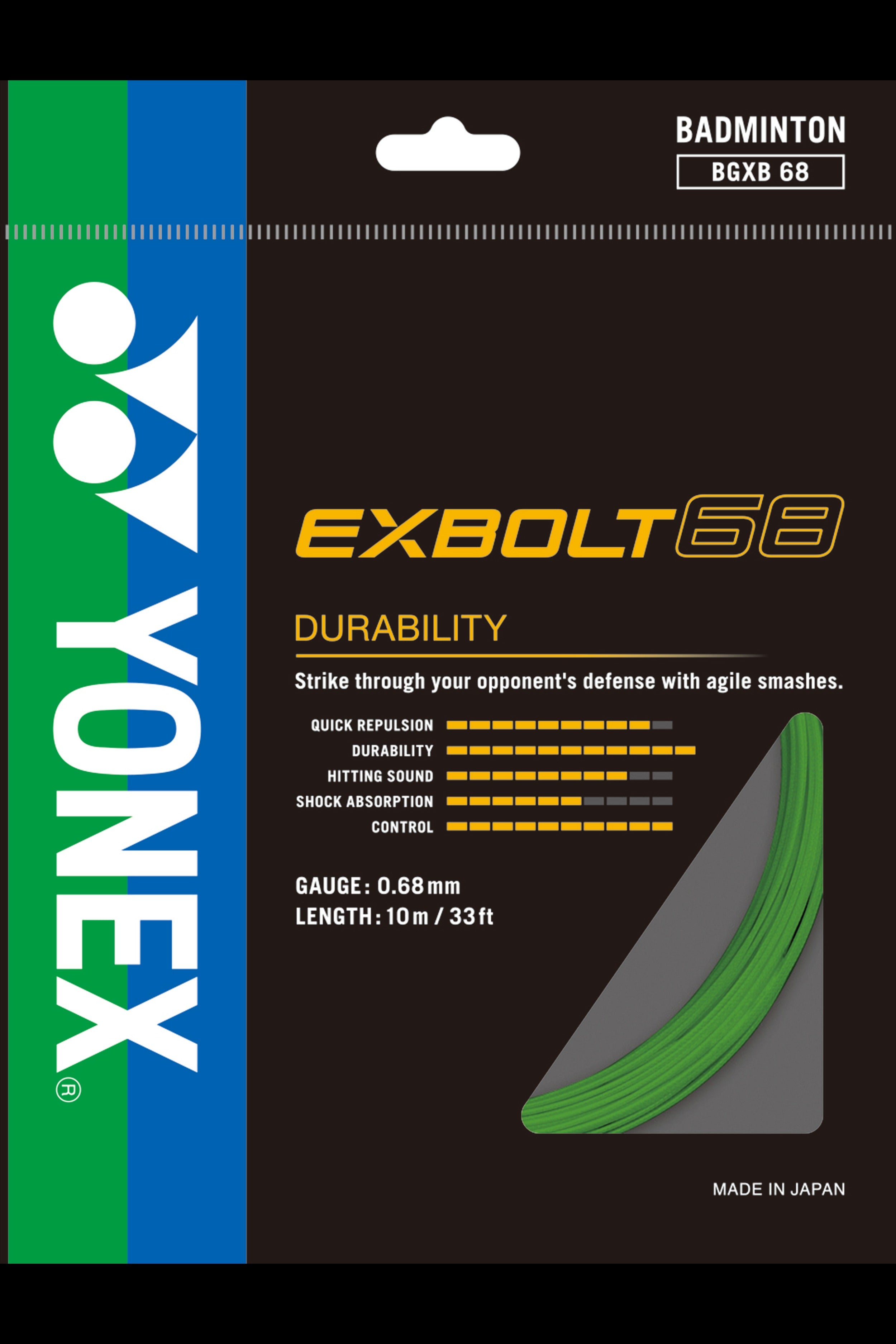 Yonex Exbolt 68 badminton string for durable performance