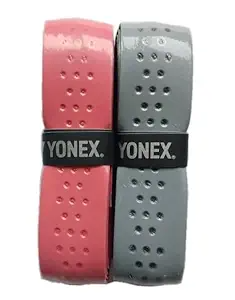 Yonex Polyurethane Aerocush 9900 badminton grip one in red and one in gray  for comfortable handling
